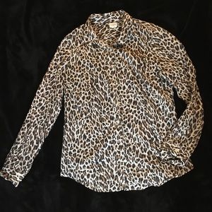 J. Crew Leopard Print Button Down